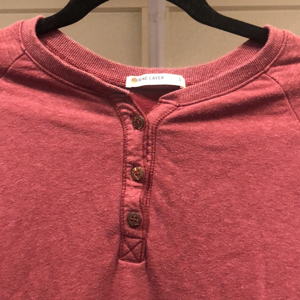 Marine layer long sleeved cotton henley - Picture 2 of 7